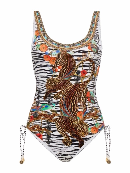 Camilla Other - Camilla Cosmic Conflict One-Piece Swimsuit Gathered Side Ties Crystals Bling M